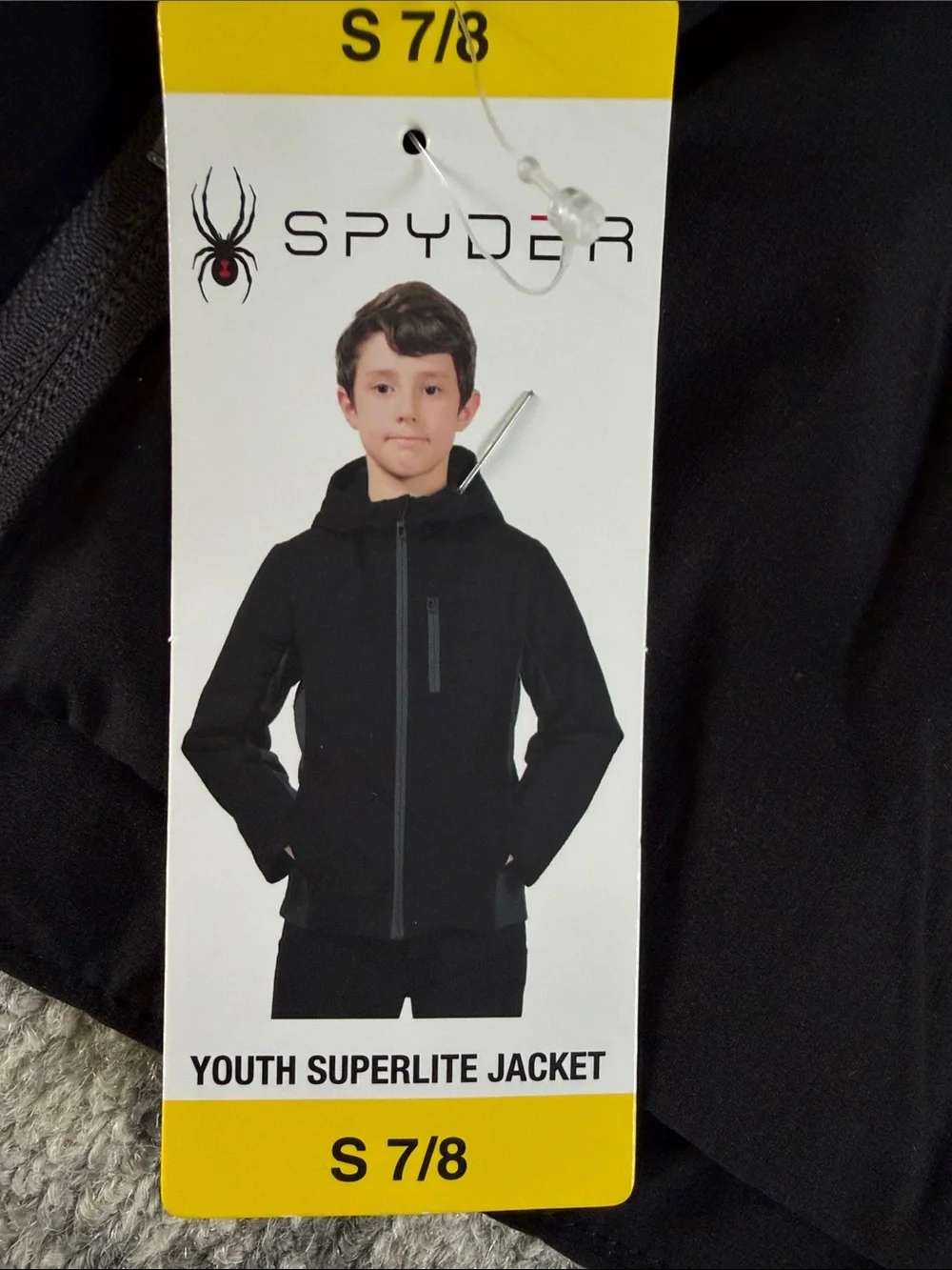NWT Spyder Kids Black and Gray Hooded Rain Jacket small 7/8